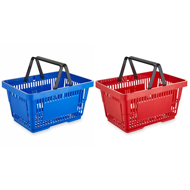 Carry basket with double handle, blue